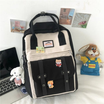 Kylethomasw College Student Female Backpack Travel Fashion Women School Bag Book Ladies New Backpack Girl Laptop Waterproof Nylon Bag Kawaii